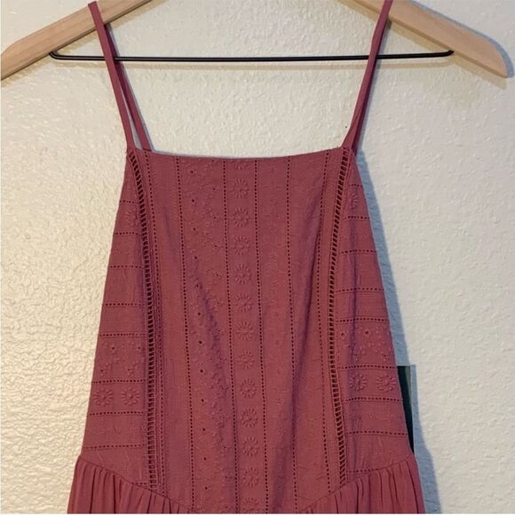 Wild Fable Sundress Women’s XS Mauve Embroidered Tiered Adjustable Straps. - Picture 5 of 14